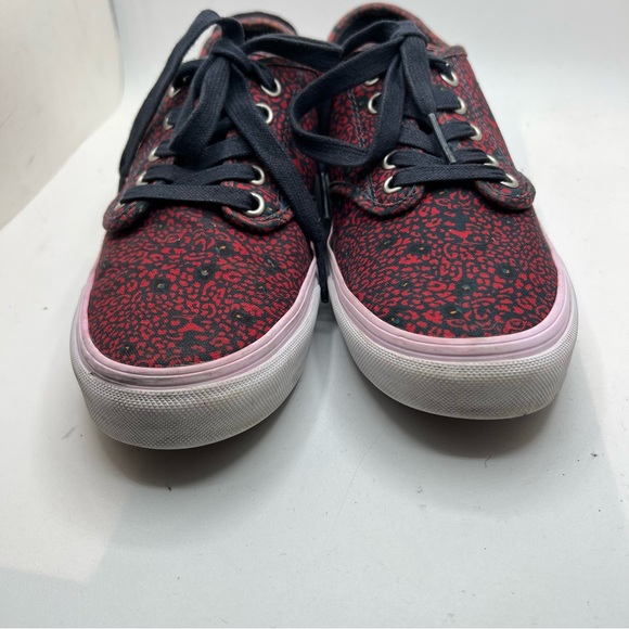 VANS Off The Wall Sz 8 Womens Blue Red Floral Shoes Lace Up Sneaker. - Picture 5 of 8